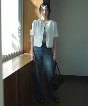 [W]와이드 워싱 데님 팬츠