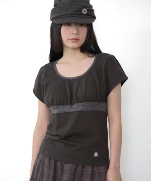 스타 퍼프드 슬림핏 티셔츠 [차콜]