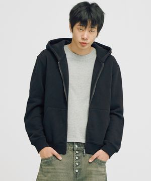 [크롭 티셔츠 추가] 아일렛 크롭 후드집업 (블랙)