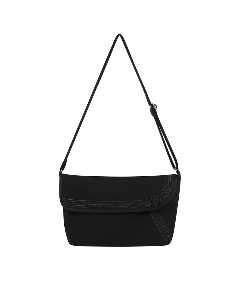 Stitch folding cross bag BLACK
