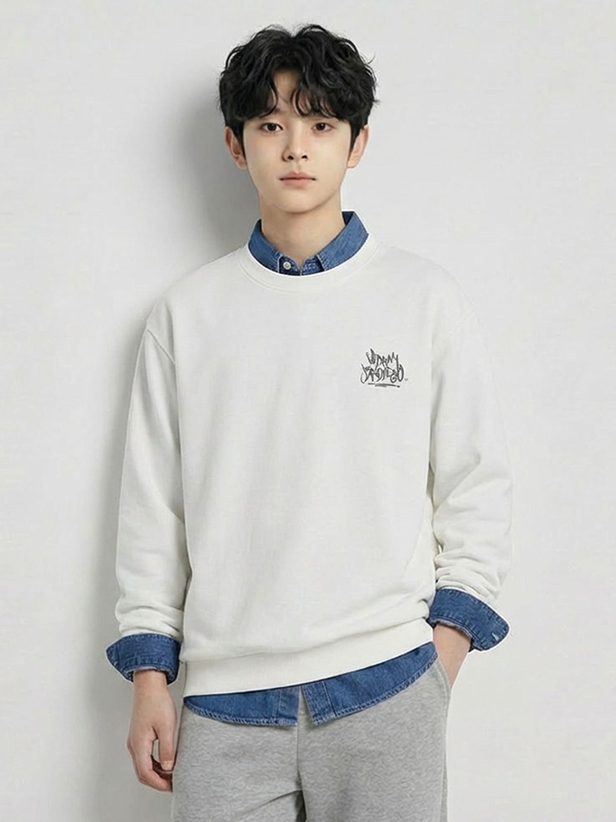 행텐 틴즈(HANGTEN TEENS) 틴즈 더블페이스 백 베니 맨투맨_003(14560-031-203-07)