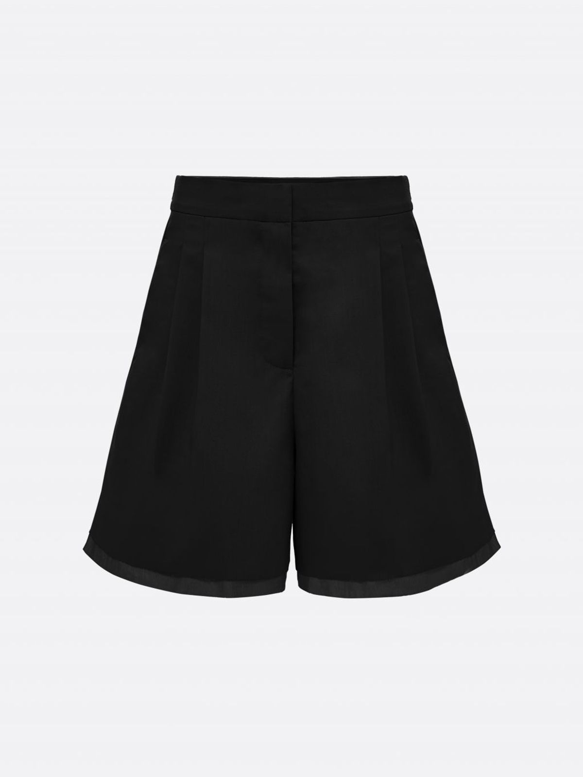 엘시 아일랜드(ELCY ISLAND) Grace Organza-Trim Wool Shorts (BLACK)