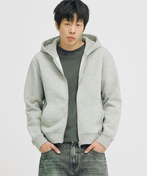 [크롭 티셔츠 추가] 아일렛 크롭 후드집업 (멜란지그레이)