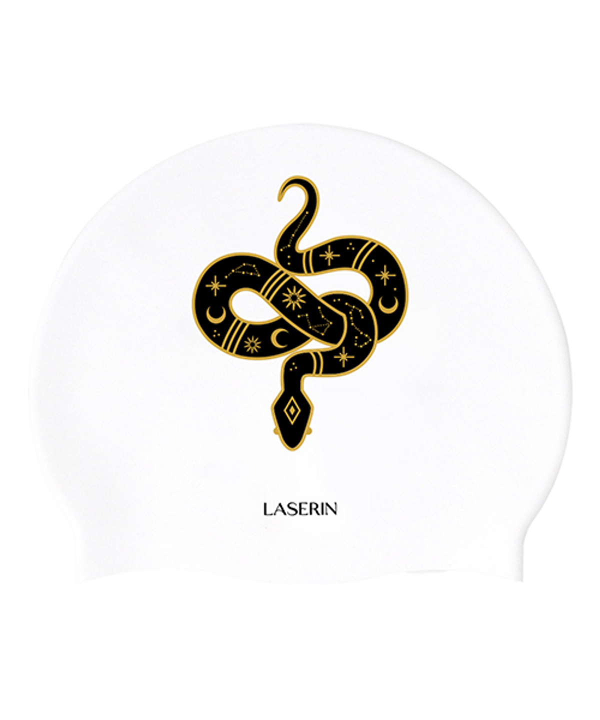 라세린(LASERIN) 골드 스네이크 화이트 수영모