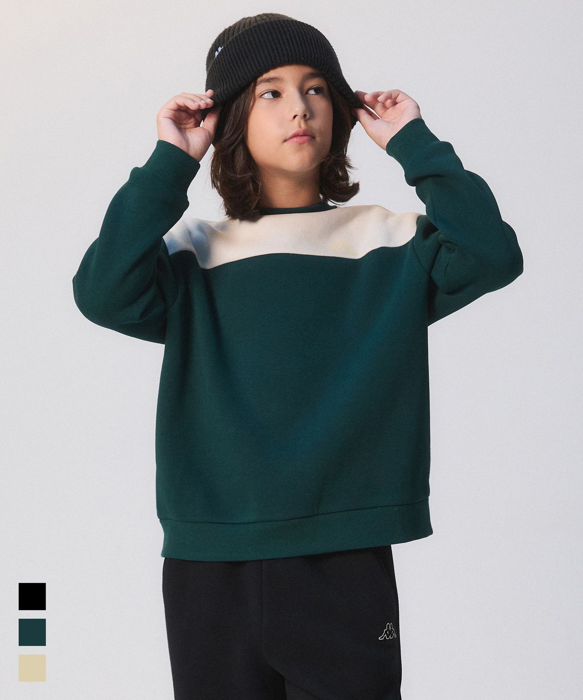카파키즈(KAPPA KIDS) 기모 쭈리 맨투맨 3color