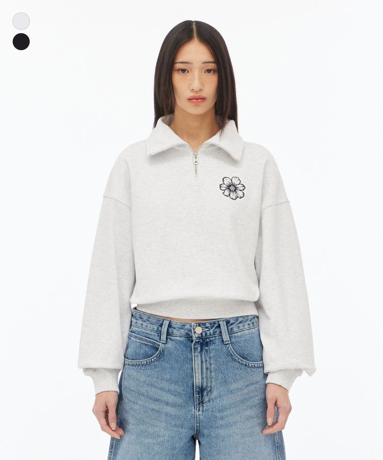 여성 면쭈리 하이넥 하프 집업 (LRSSCTC505M)