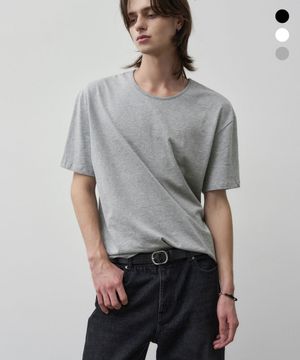 플루이드 U넥 크롭 하프 티셔츠 [3COLOR]