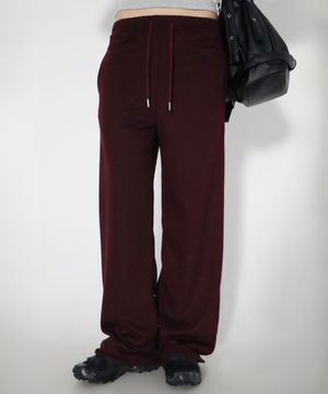 루즈핏 밴딩 트레이닝 팬츠 와인