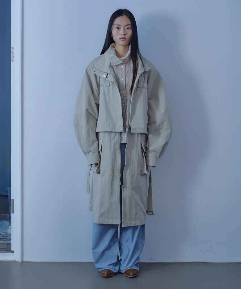 Hybrid High-Neck Trench Coat