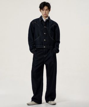 [SET] 워시드 데님 블루종 셋업 - 인디고