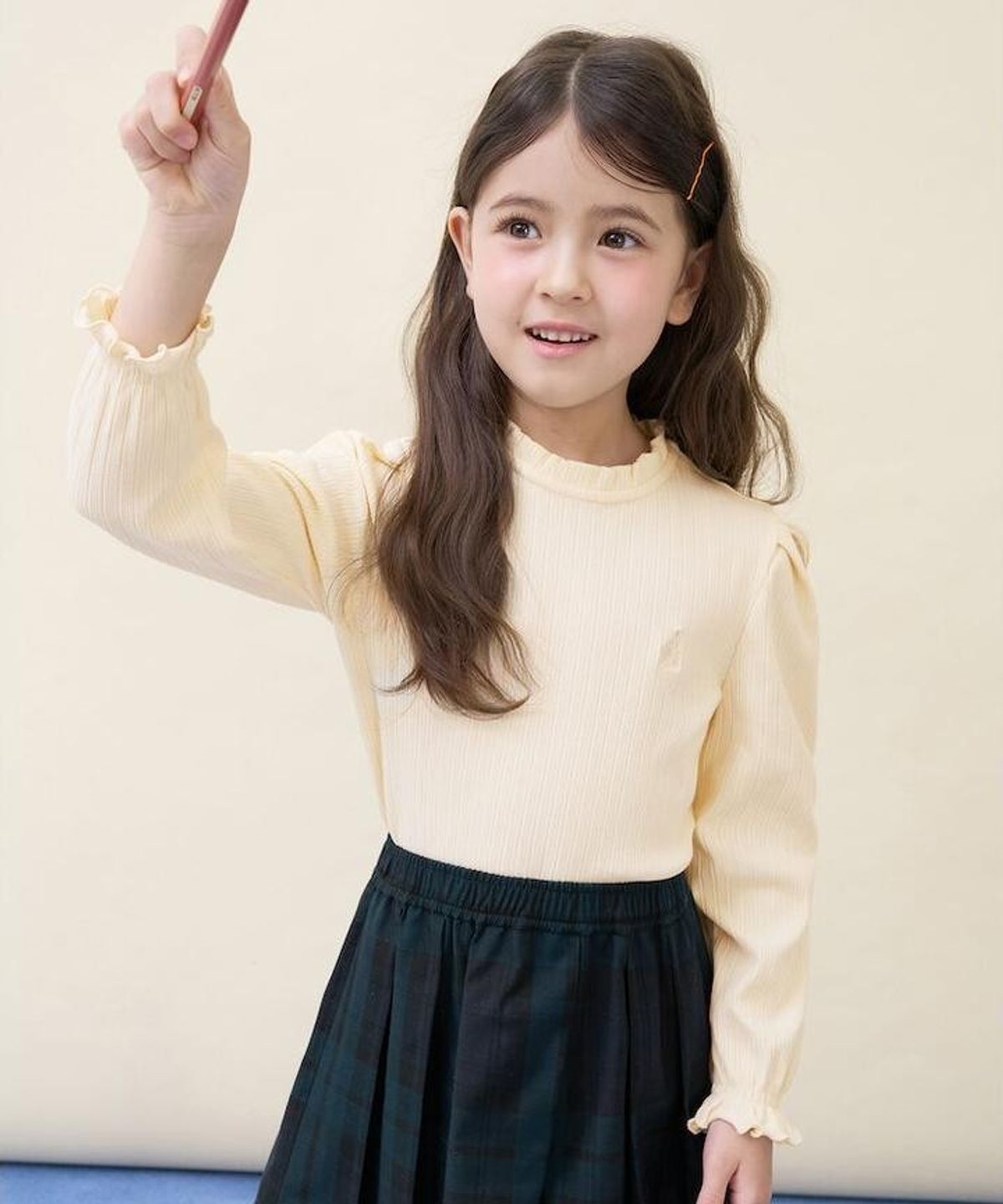 빈폴 키즈(BEANPOLE KIDS) 여아 클래식 포인텔 골지 티셔츠  옐로우 (BI6141G91E)