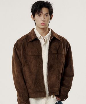 신세틱 스웨이드 투웨이 싱글 자켓 - 브라운