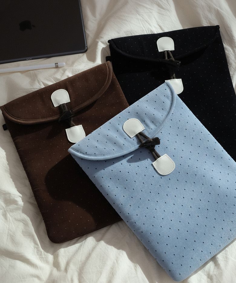 코듀로이 토글단추 파우치 - Lsize / 3 Colors