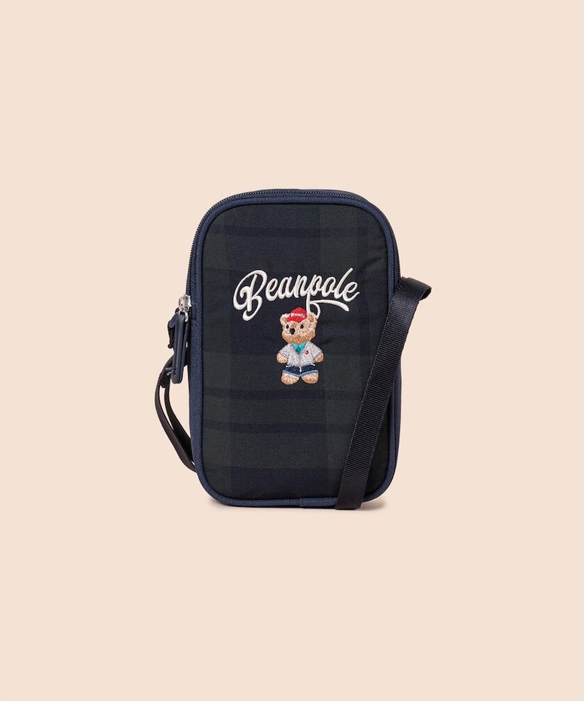 빈폴 키즈(BEANPOLE KIDS) 곰돌이 체크 핸드폰 가방  그린 (BI61D2U02M)