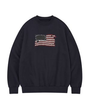 US FLAG CREWNECK (NAVY)