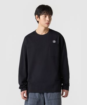 포켓 코튼 긴팔 티셔츠 블랙 UR121CRL11