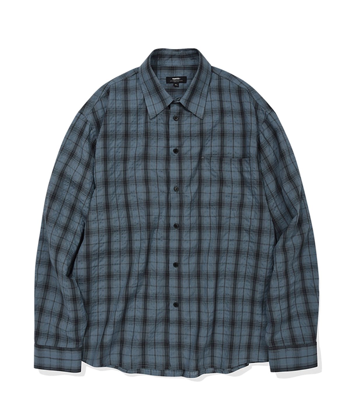 카네이테이(KANEITEI) WRINKLED CHECK SHIRTS (BLUE)