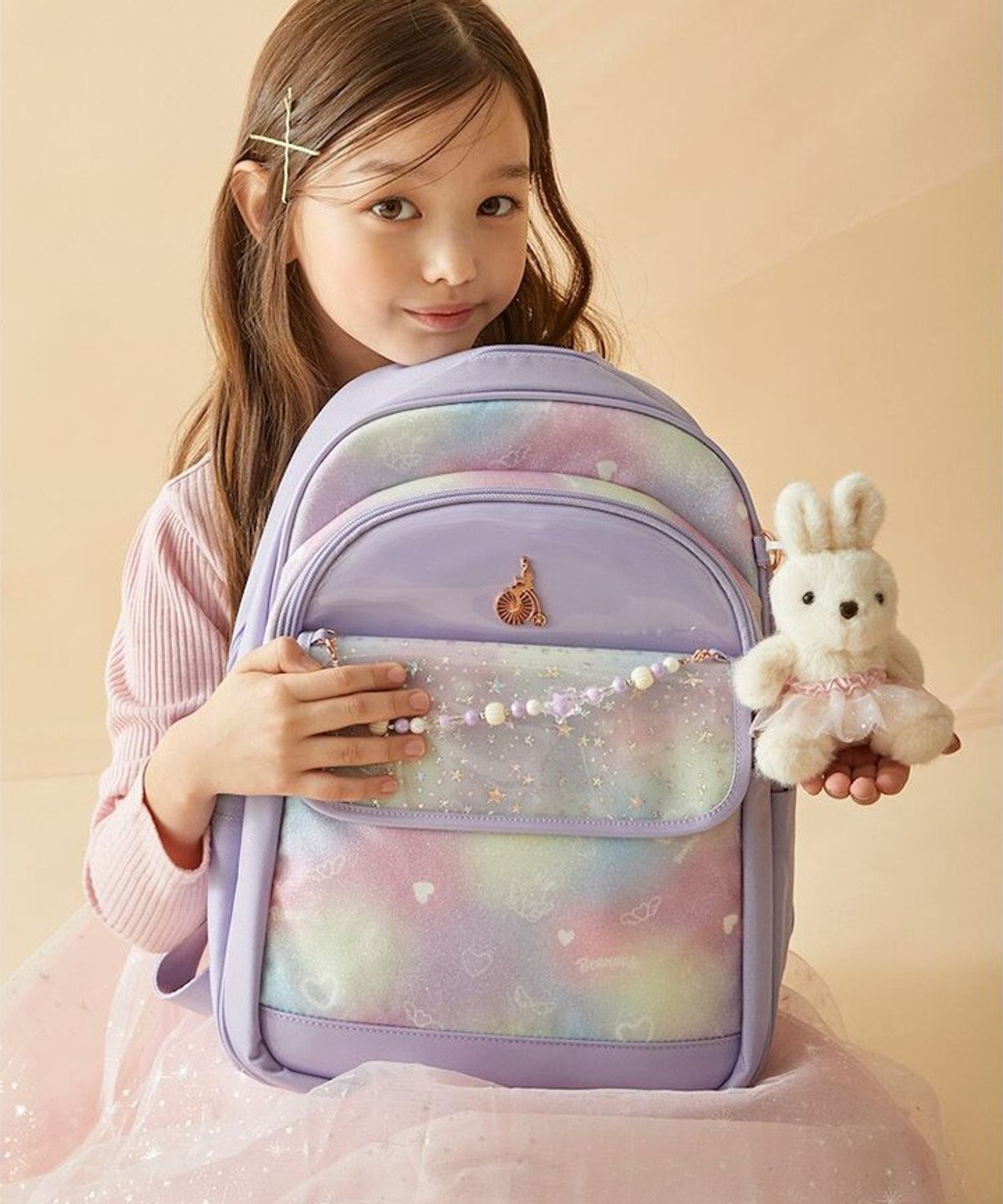 빈폴 키즈(BEANPOLE KIDS) 여아 오로라 책가방 2SET  라이트 퍼플 (BI61D4G02V)
