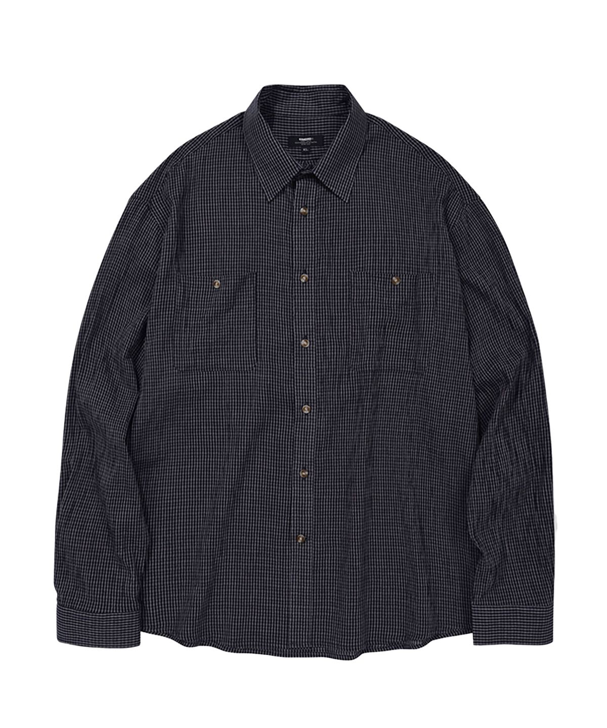 카네이테이(KANEITEI) SOFT 2-POCKET CHECK SHIRTS (NAVY)