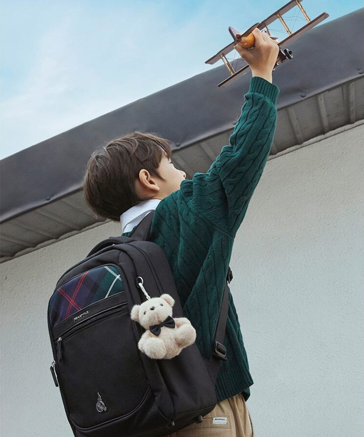 빈폴 키즈(BEANPOLE KIDS) 코어 체크 책가방 2SET  블랙 (BI61D4U055)