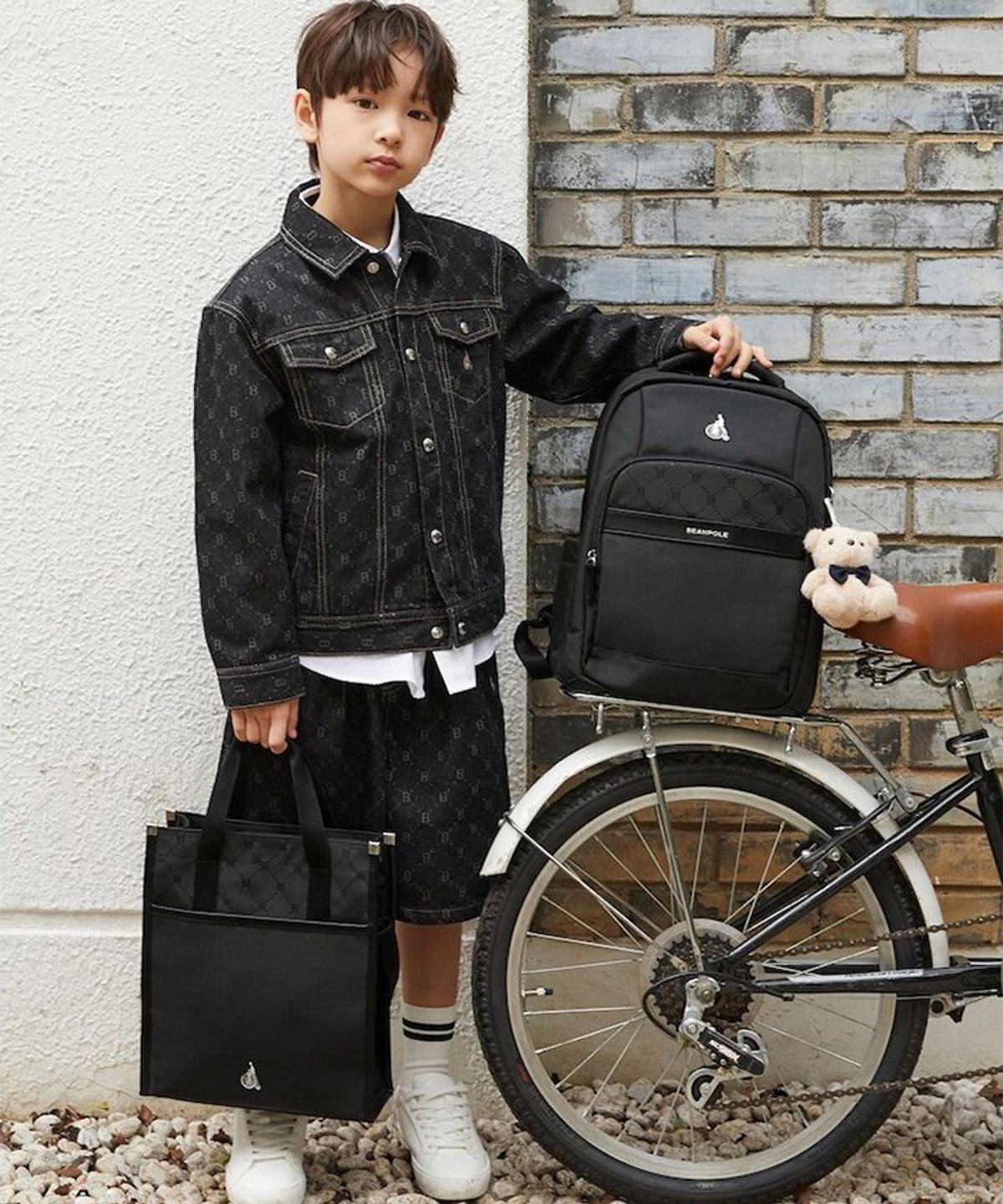 빈폴 키즈(BEANPOLE KIDS) 모노그램 책가방 2SET  애쉬 (BI61D4U064)