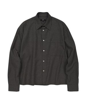HERITAGE MINIMAL CROPPED CHECK SHIRTS (CHARCOAL)