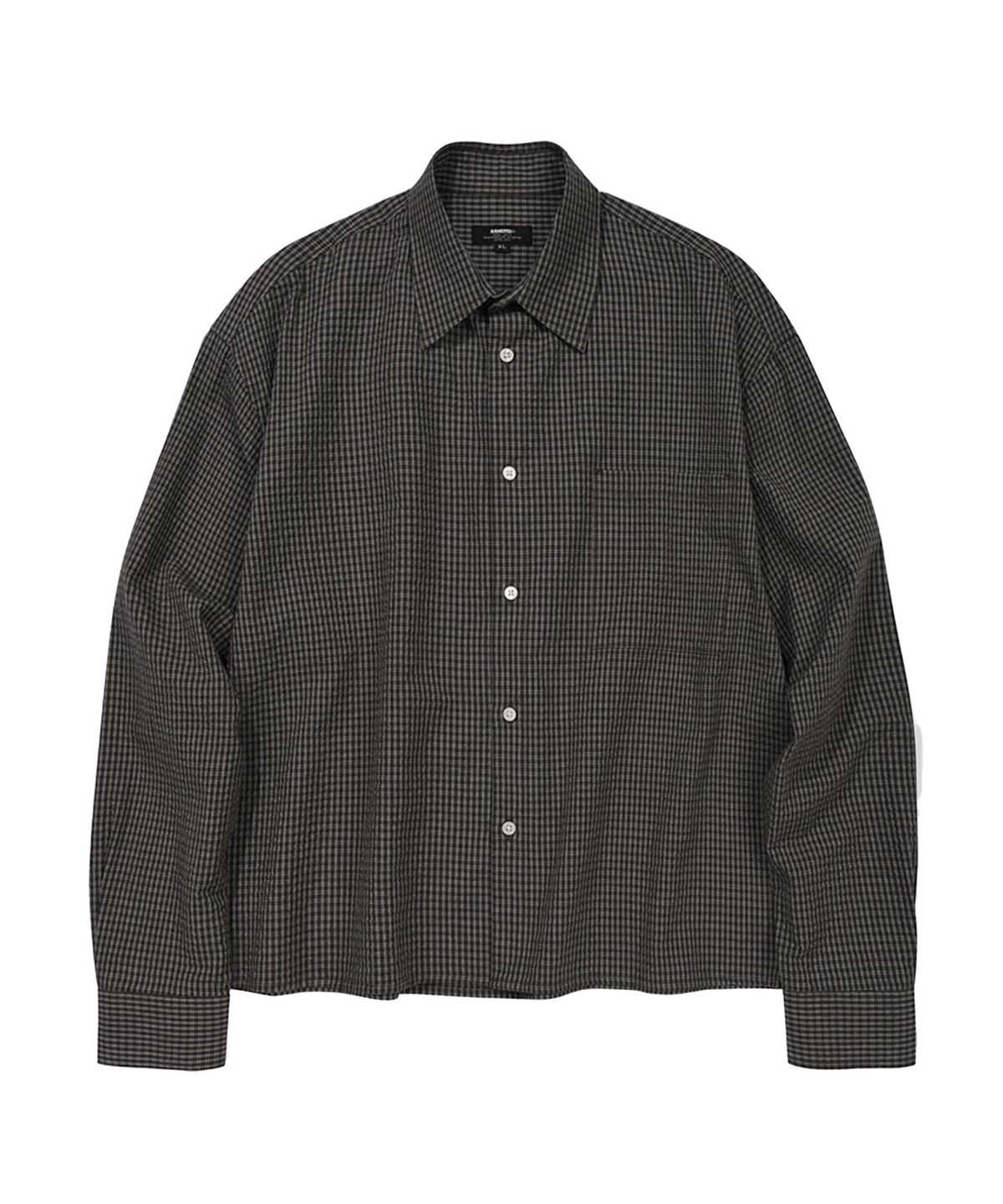 카네이테이(KANEITEI) HERITAGE MINIMAL CROPPED CHECK SHIRTS (CHARCOAL)