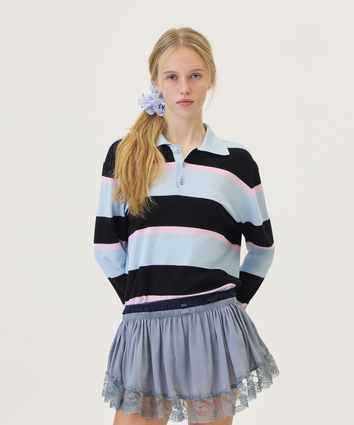 그로브(GROVE) GWEN COLLAR KNIT (LIGHT BLUE)