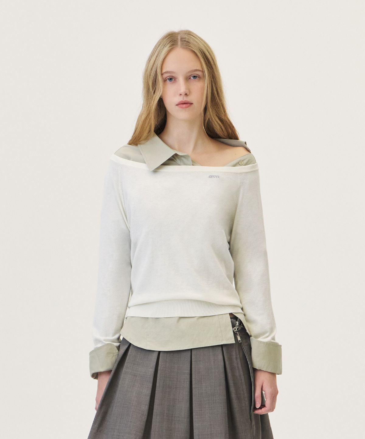 그로브(GROVE) JUNO OFF-SHOULDER KNIT (IVORY)