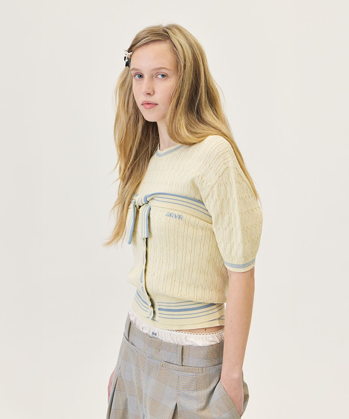 그로브(GROVE) FREEN KNIT TUBE TOP (CREAM)