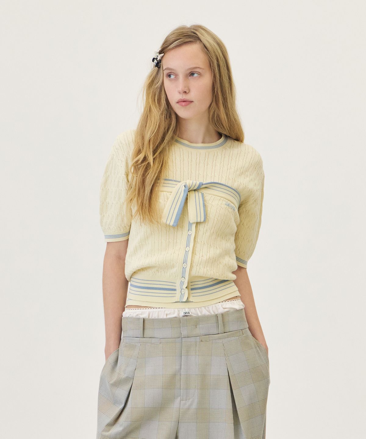 그로브(GROVE) FREEN H/S KNIT (CREAM)