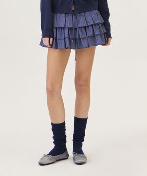 BLAINE CHECK SKIRT (NAVY)