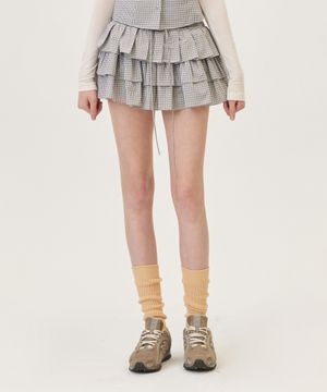 BLAINE CHECK SKIRT (BROWN)