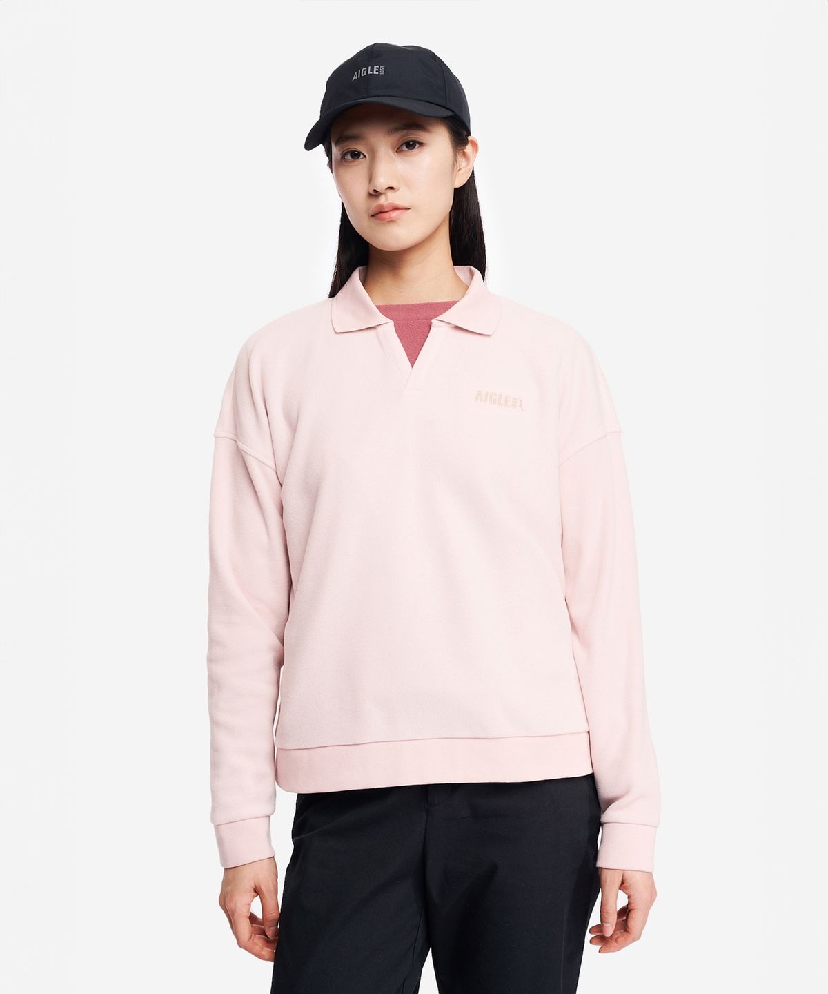 에이글(Aigle) 여성 폴라텍 마이크로플리스 브이넥 풀오버 AAW25WFLE033GUI