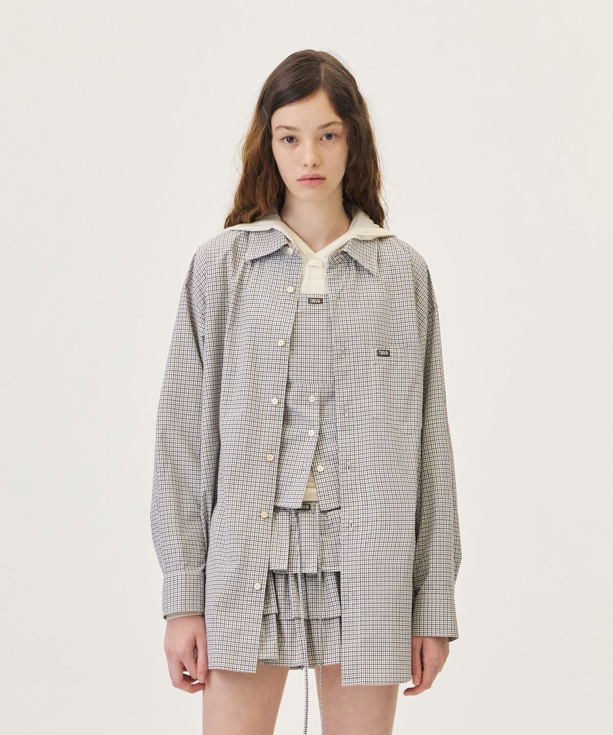 그로브(GROVE) BLAINE CHECK SHIRT (BROWN)