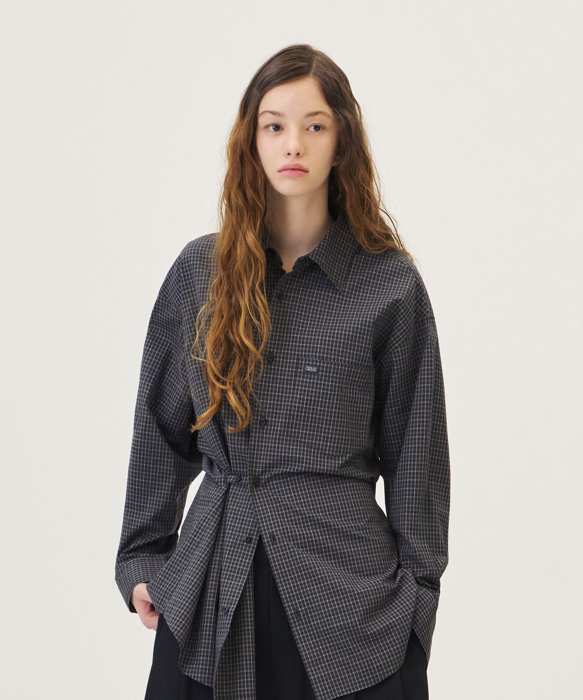 그로브(GROVE) BLAINE CHECK SHIRT (BLACK)
