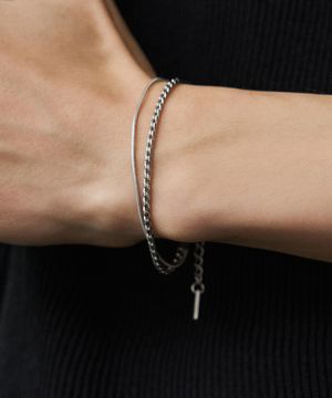 리저브 레이어 체인 팔찌 [SILVER]