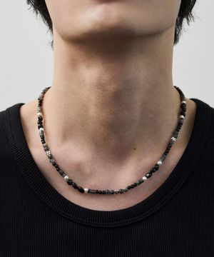 모노 그레인 스톤 네크리스 [BLACK]