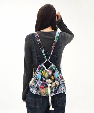 패치워크 3단변신가방 체크패턴-미디엄M
