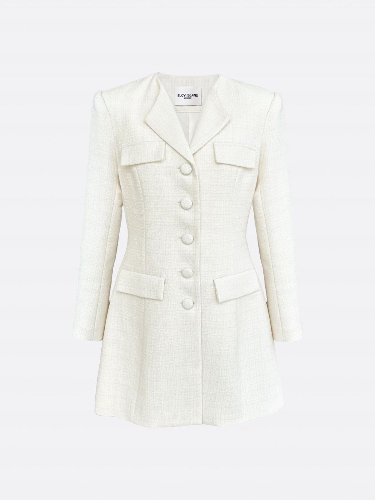 엘시 아일랜드(ELCY ISLAND) Hourglass Tailored Tweed Jacket (IVORY)
