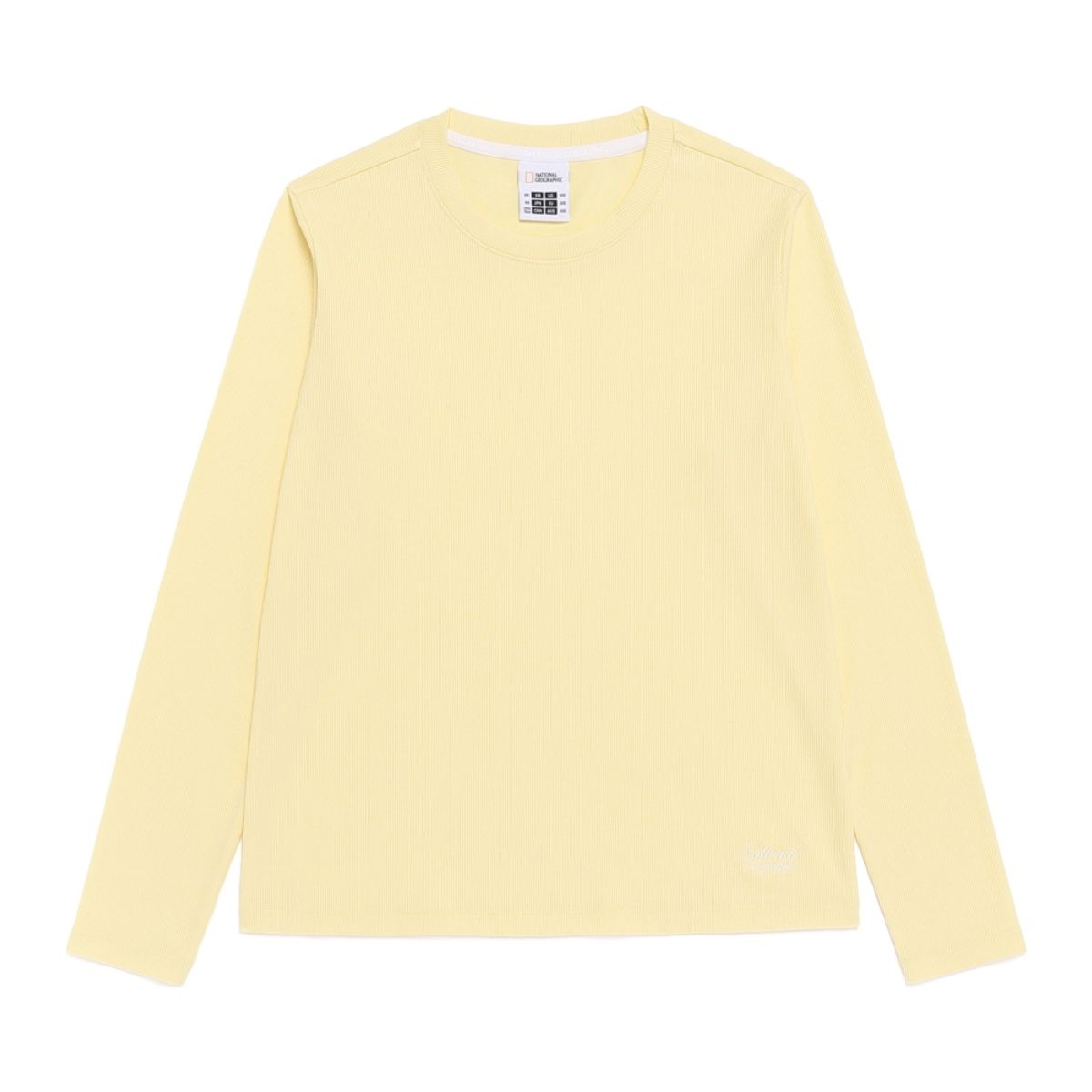 내셔널지오그래픽(NATIONALGEOGRAPHIC) N261WTS100 여성 골지 슬림핏 긴팔 티셔츠 PALE YELLOW