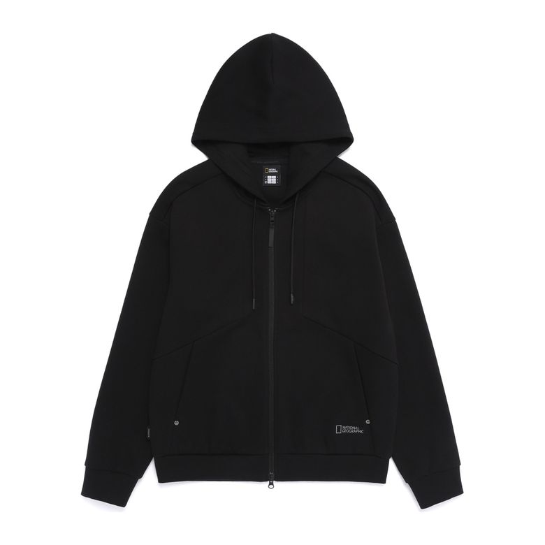 N261UFT070 타킨 세미오버핏 후드 풀집업 BLACK