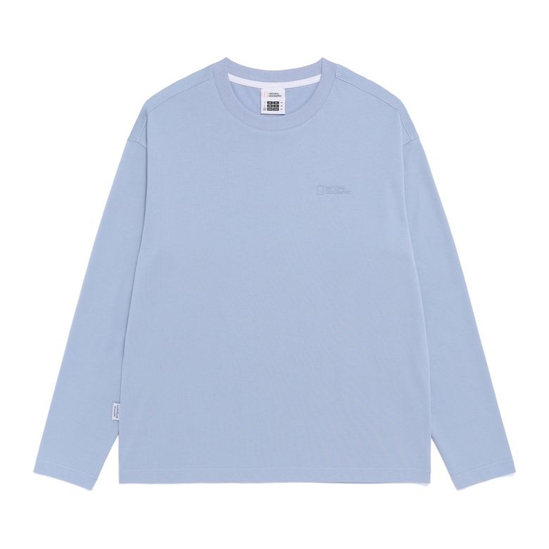 N265UTS901 수피마 세미오버핏 긴팔 티셔츠 STORM BLUE