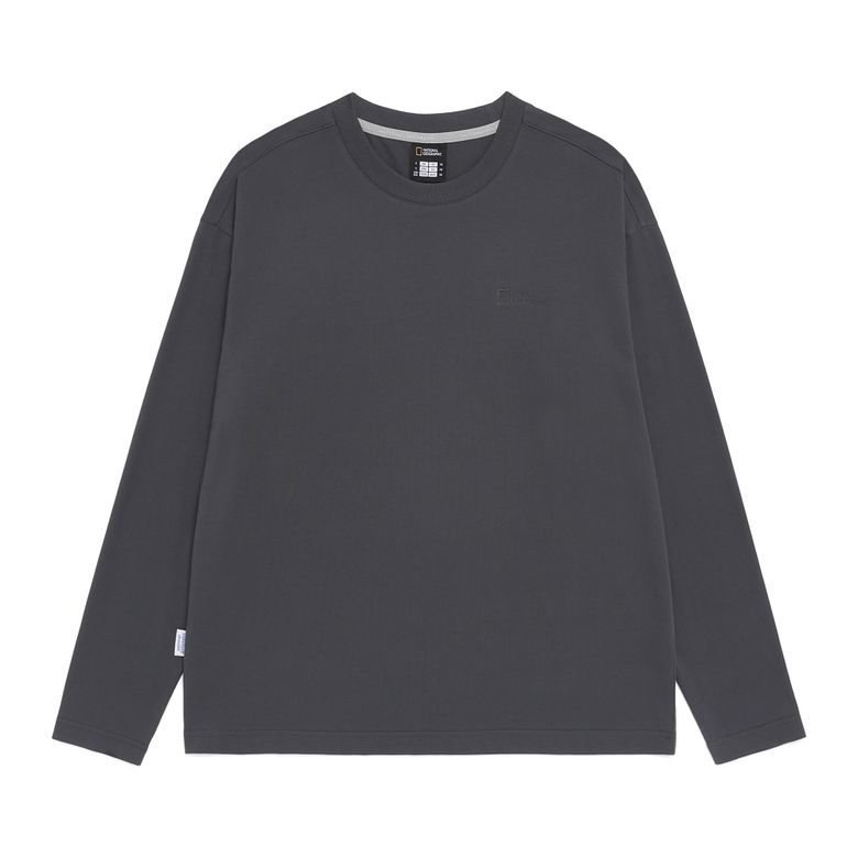 N265UTS901 수피마 세미오버핏 긴팔 티셔츠 GREY