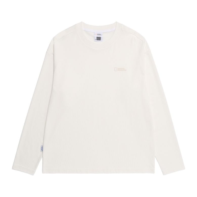 N265UTS901 수피마 세미오버핏 긴팔 티셔츠 O/WHITE