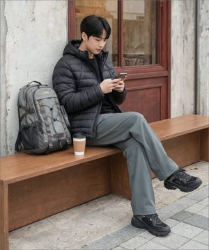 N261UPT902 벨티드 세미루즈핏 스트레이트 팬츠 KHAKI