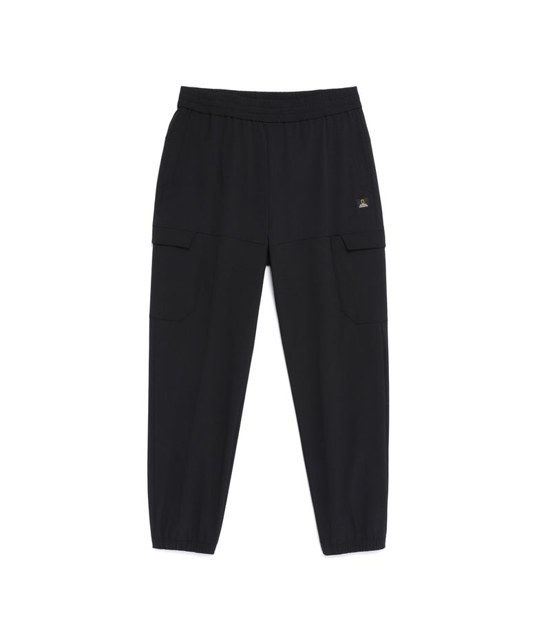 N261UPT991 리오 스트레치 베이직핏 조거 카고 팬츠 BLACK