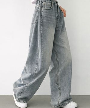 빅브러쉬 와이드 밴딩 데님팬츠