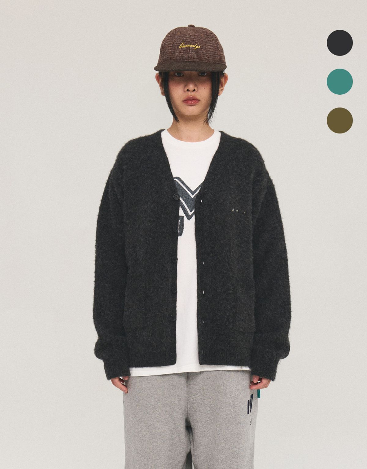 엠엠엘지(MMLG) [Mmlg] MENDED BETWEEN CARDIGAN (3COLOR)