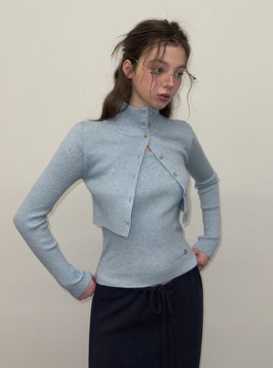 이엘 레이어드 카라 긴팔 니트